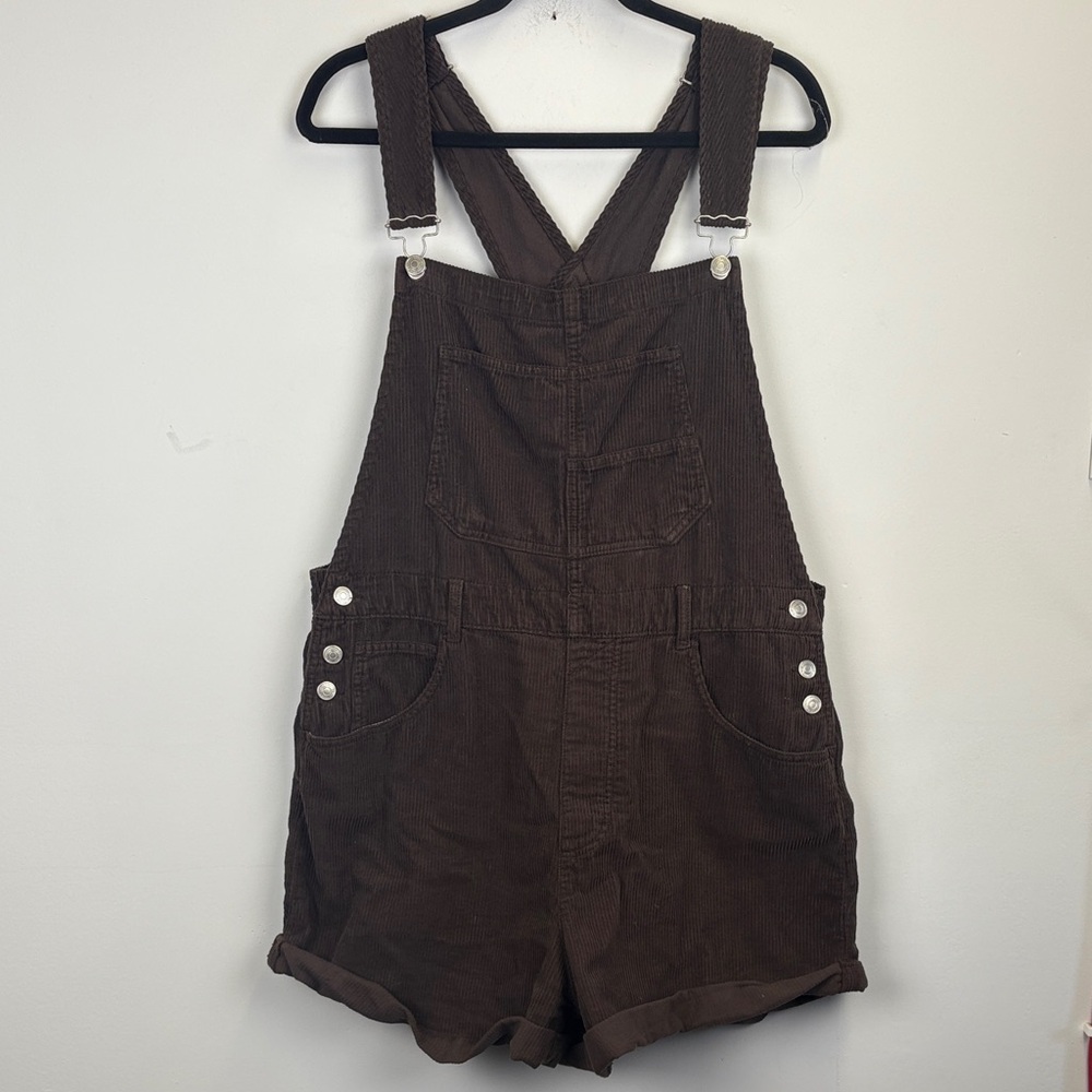 Free People Ziggy Corduroy Shortalls Overalls Brown One Piece Size XL - Picture 3 of 9